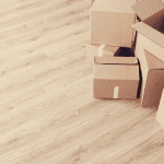 Cardboard boxes on the floor