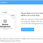 the Remote Management lock screen