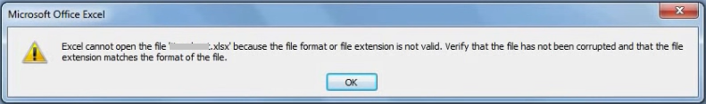 extension is not valid